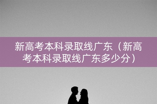 新高考本科录取线广东（新高考本科录取线广东多少分）