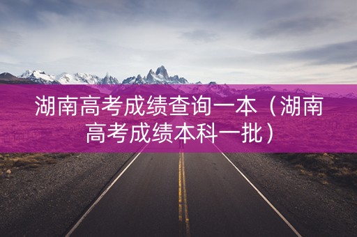湖南高考成绩查询一本（湖南高考成绩本科一批）