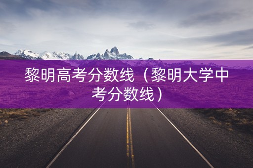 黎明高考分数线（黎明大学中考分数线）