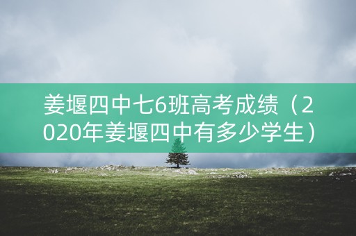 姜堰四中七6班高考成绩(2020年姜堰四中有多少学生) 姜堰四中七6班高考成绩(2020年姜堰四中有多少学生)