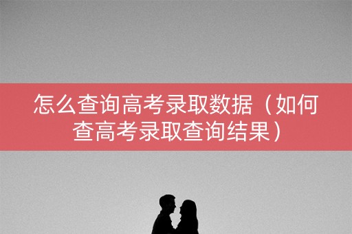 怎么查询高考录取数据（如何查高考录取查询结果）