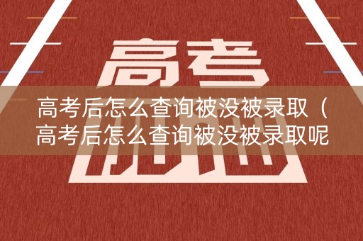 高考后怎么查询被没被录取（高考后怎么查询被没被录取呢）