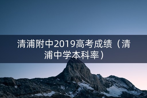 清浦附中2019高考成绩（清浦中学本科率）