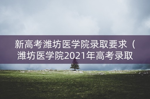新高考潍坊医学院录取要求（潍坊医学院2021年高考录取线）