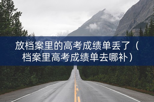 放档案里的高考成绩单丢了（档案里高考成绩单去哪补）