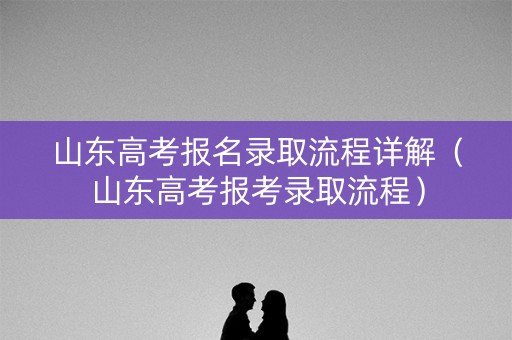 山东高考报名录取流程详解（山东高考报考录取流程）