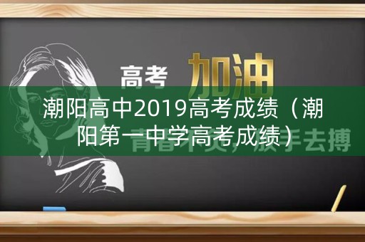 潮阳高中2019高考成绩（潮阳第一中学高考成绩）