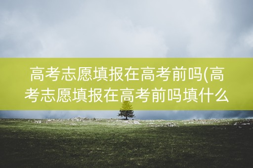 高考志愿填报在高考前吗(高考志愿填报在高考前吗填什么)