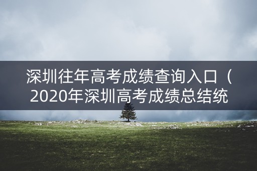 深圳往年高考成绩查询入口（2020年深圳高考成绩总结统计）