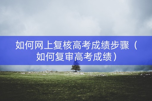 如何网上复核高考成绩步骤（如何复审高考成绩）