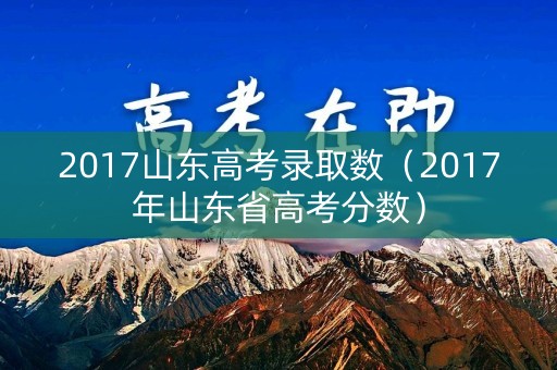 2017山东高考录取数（2017年山东省高考分数）