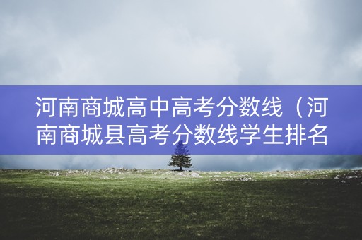 河南商城高中高考分数线（河南商城县高考分数线学生排名）