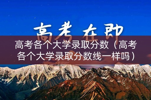 高考各个大学录取分数（高考各个大学录取分数线一样吗）