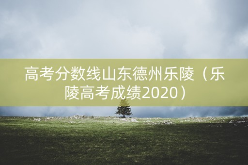 高考分数线山东德州乐陵（乐陵高考成绩2020）