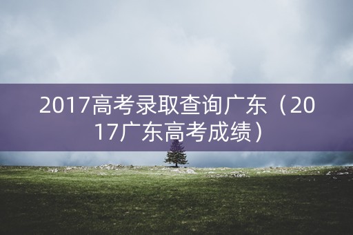 2017高考录取查询广东(2017广东高考成绩) 2017高考录取查询广东(2017广东高考成绩)