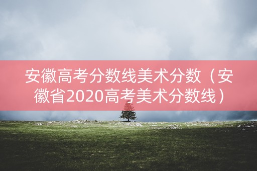 安徽高考分数线美术分数（安徽省2020高考美术分数线）