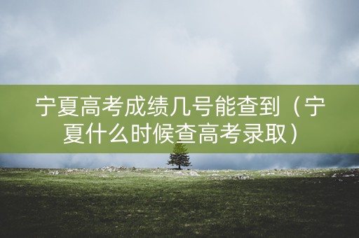 宁夏高考成绩几号能查到（宁夏什么时候查高考录取）