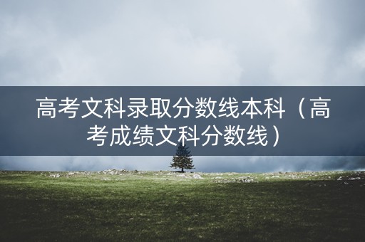 高考文科录取分数线本科（高考成绩文科分数线）
