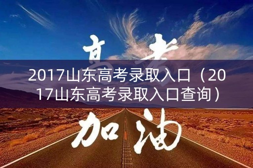 2017山东高考录取入口（2017山东高考录取入口查询）