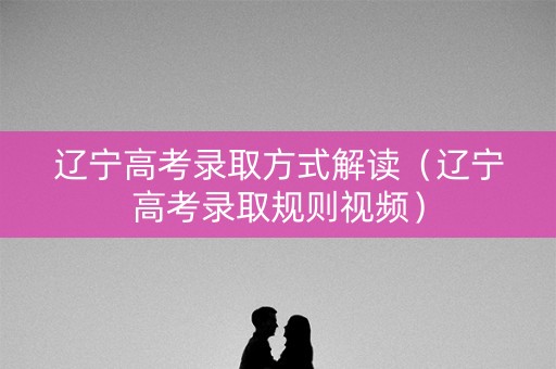 辽宁高考录取方式解读（辽宁高考录取规则视频）