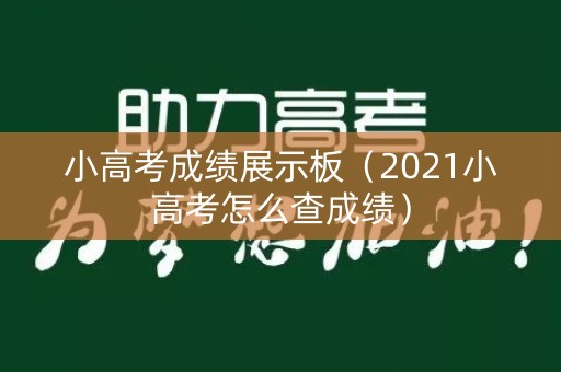 小高考成绩展示板（2021小高考怎么查成绩）