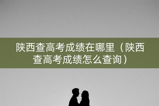 陕西查高考成绩在哪里（陕西查高考成绩怎么查询）