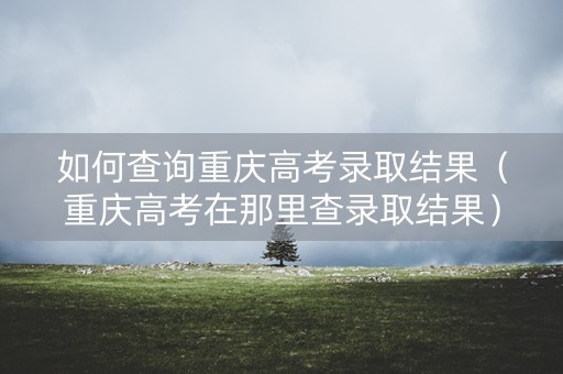 如何查询重庆高考录取结果(重庆高考在那里查录取结果) 如何查询重庆高考录取结果(重庆高考在那里查录取结果)