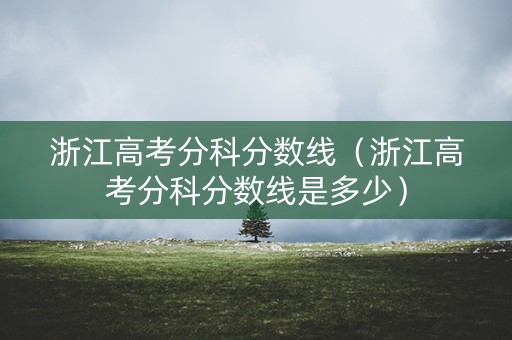 浙江高考分科分数线（浙江高考分科分数线是多少）