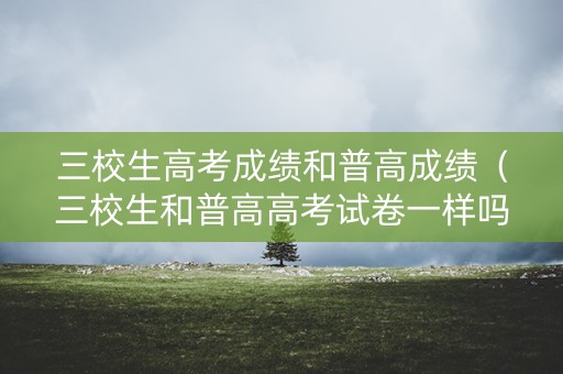 三校生高考成绩和普高成绩（三校生和普高高考试卷一样吗）