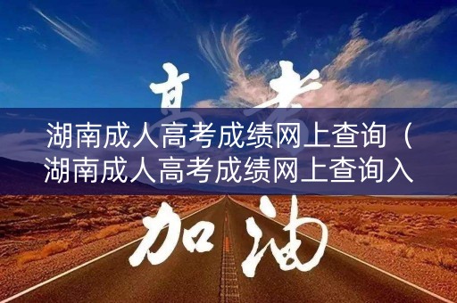 湖南成人高考成绩网上查询（湖南成人高考成绩网上查询入口）