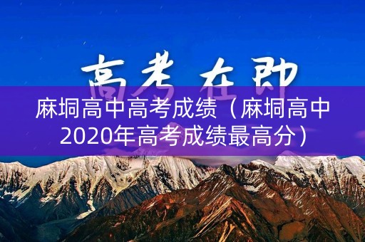 麻垌高中高考成绩（麻垌高中2020年高考成绩最高分）