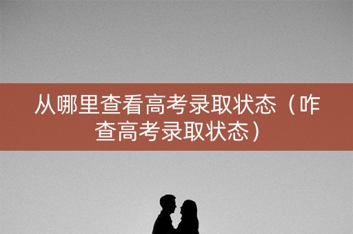 从哪里查看高考录取状态（咋查高考录取状态）
