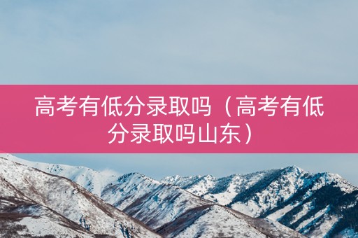 高考有低分录取吗（高考有低分录取吗山东）