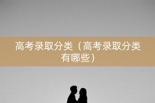 高考录取分类（高考录取分类有哪些）