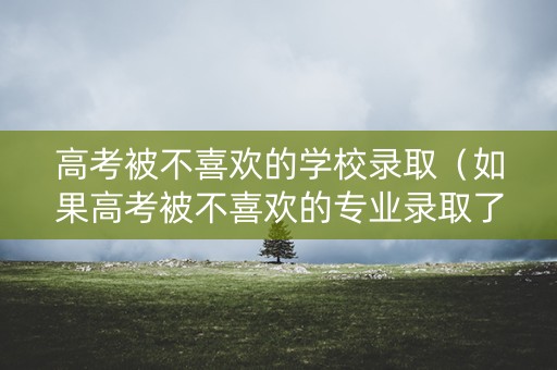 高考被不喜欢的学校录取（如果高考被不喜欢的专业录取了,复读对吗）