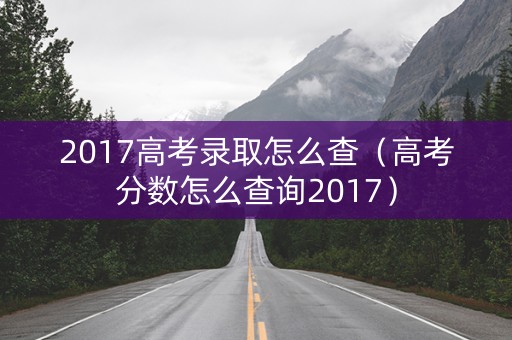 2017高考录取怎么查（高考分数怎么查询2017）