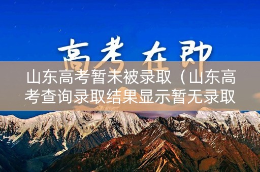 山东高考暂未被录取（山东高考查询录取结果显示暂无录取信息）