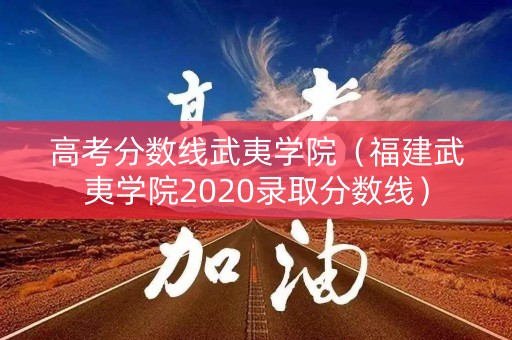 高考分数线武夷学院（福建武夷学院2020录取分数线）