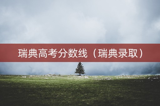 瑞典高考分数线（瑞典录取）