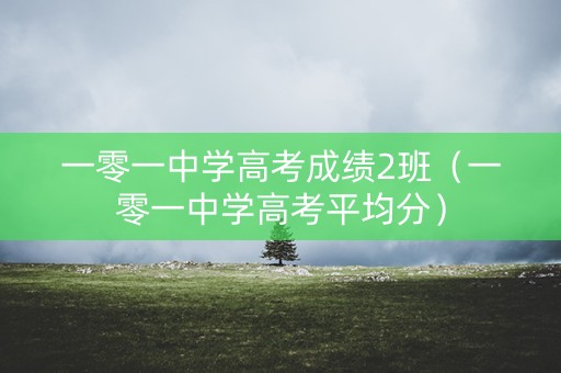 一零一中学高考成绩2班（一零一中学高考平均分）