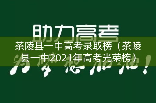 茶陵县一中高考录取榜（茶陵县一中2021年高考光荣榜）