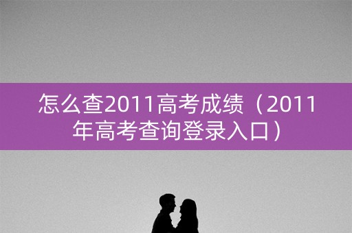 怎么查2011高考成绩（2011年高考查询登录入口）