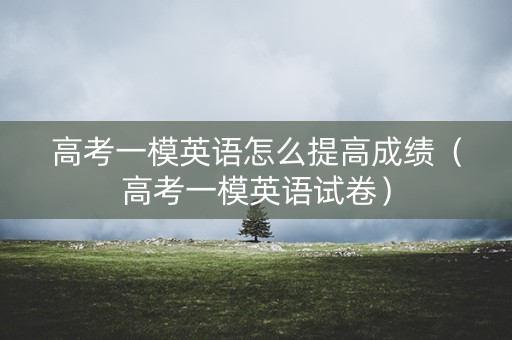 高考一模英语怎么提高成绩（高考一模英语试卷）
