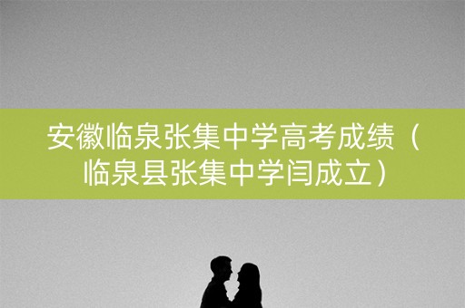 安徽临泉张集中学高考成绩（临泉县张集中学闫成立）