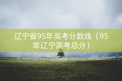 辽宁省95年高考分数线（95年辽宁高考总分）