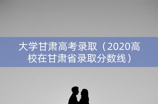 大学甘肃高考录取（2020高校在甘肃省录取分数线）
