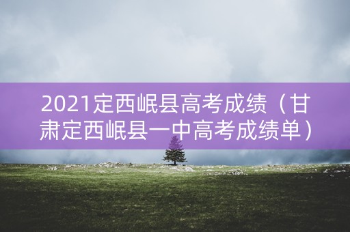 2021定西岷县高考成绩（甘肃定西岷县一中高考成绩单）