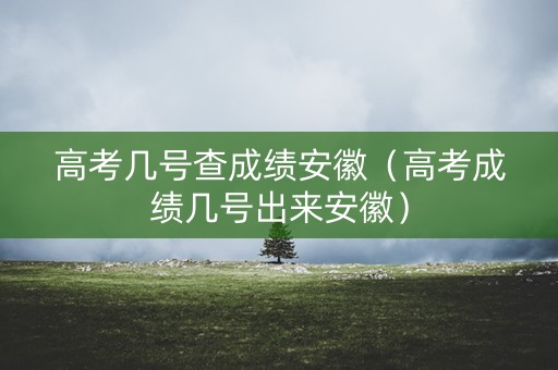 高考几号查成绩安徽（高考成绩几号出来安徽）