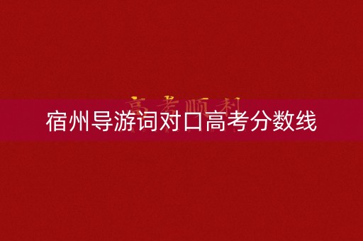 宿州导游词对口高考分数线