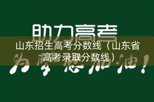 山东招生高考分数线（山东省 高考录取分数线）
